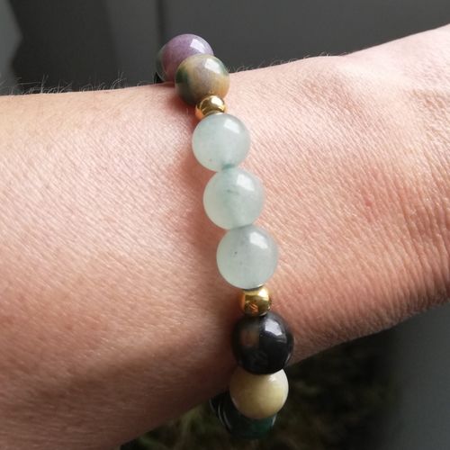 Customer photo review of Bracelet "Abondance" en Onyx, Agate indienne et Aventurine verte