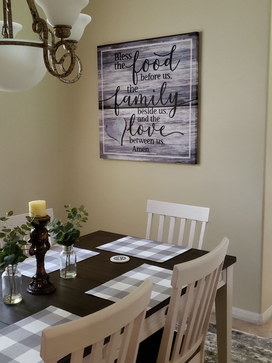Customer photo review of "Food, Family, Love" Premium Canvas