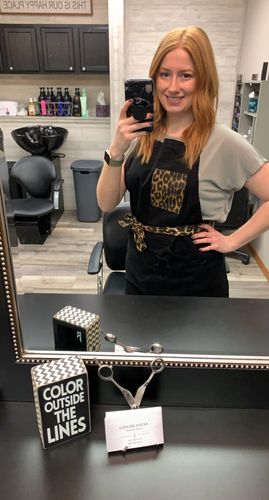 Customer photo review of Leopard Two Tone Apron