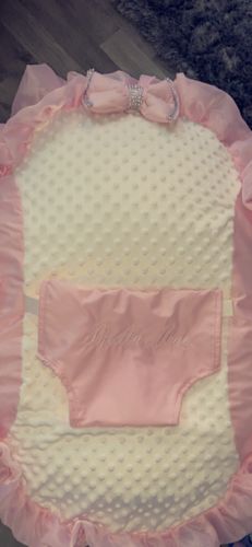 Customer photo review of Personalised Pink Frilly Bling Baby Bean Bag