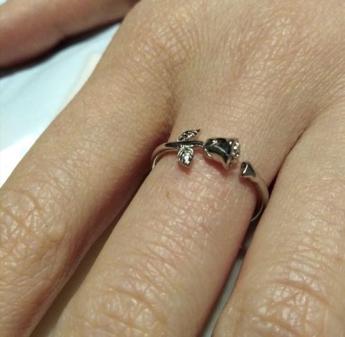 Customer photo review of Rose 925 Sterling Silver Adjustable Ring