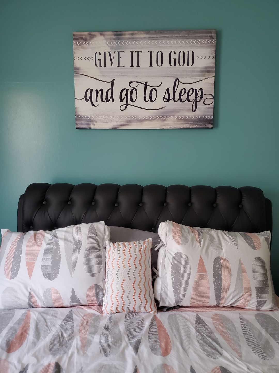 Customer photo review of "Give It To God And Go To Sleep" Premium Canvas