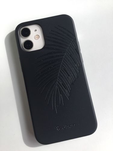Customer photo review of Eco Friendly iPhone 12 Mini Phone Case - Palm Leaf in Pitch Black