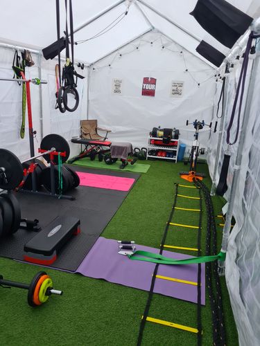 Customer photo review of 4 and 8 metre Agility Ladder