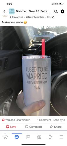 Customer photo review of I Used To Be Married Laser Etched Tumbler