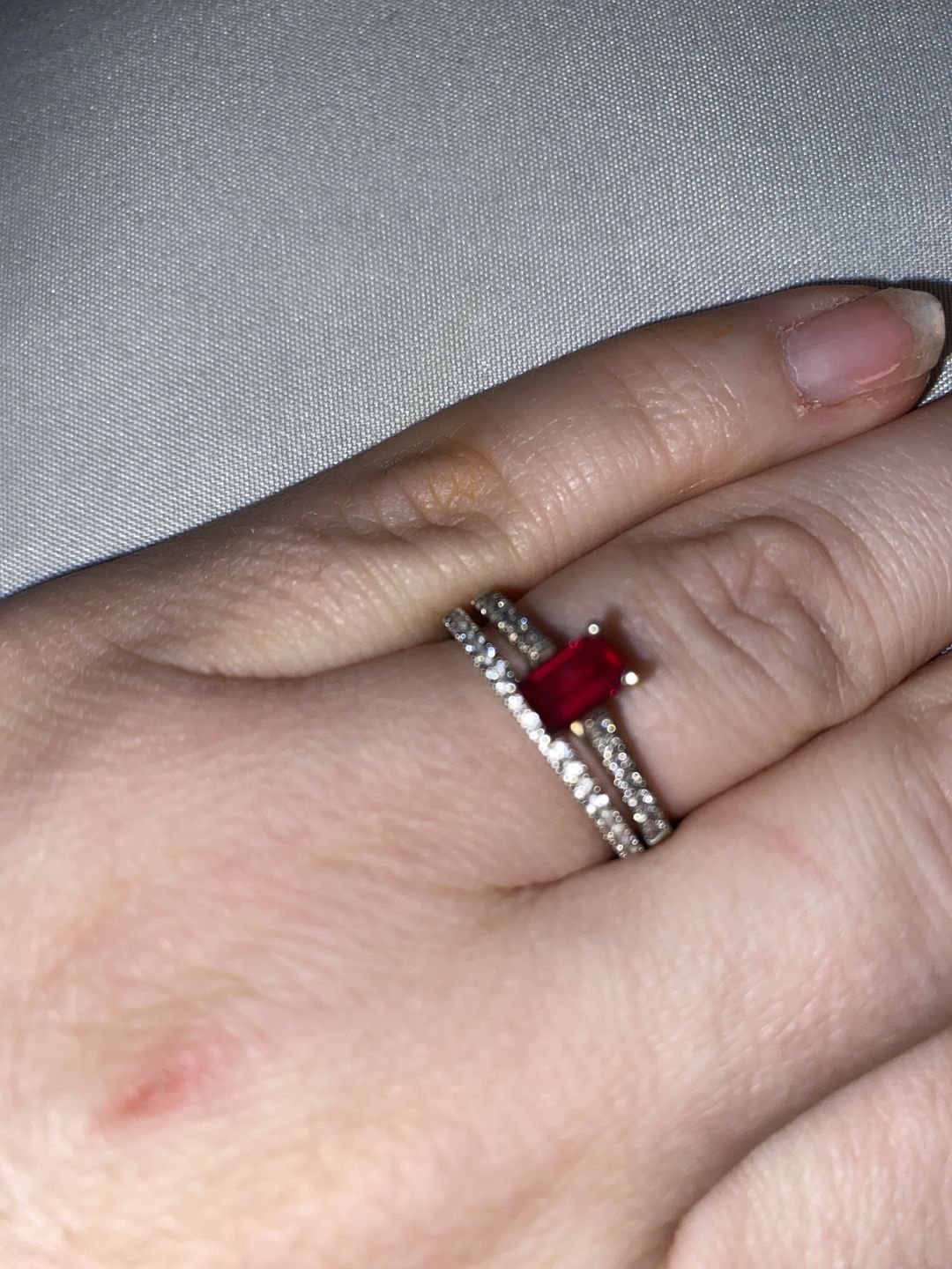Customer photo review of Louily 0.5 Ct Round Cut Classic Full Eternity Thin Wedding Band For Women In Sterling Silver