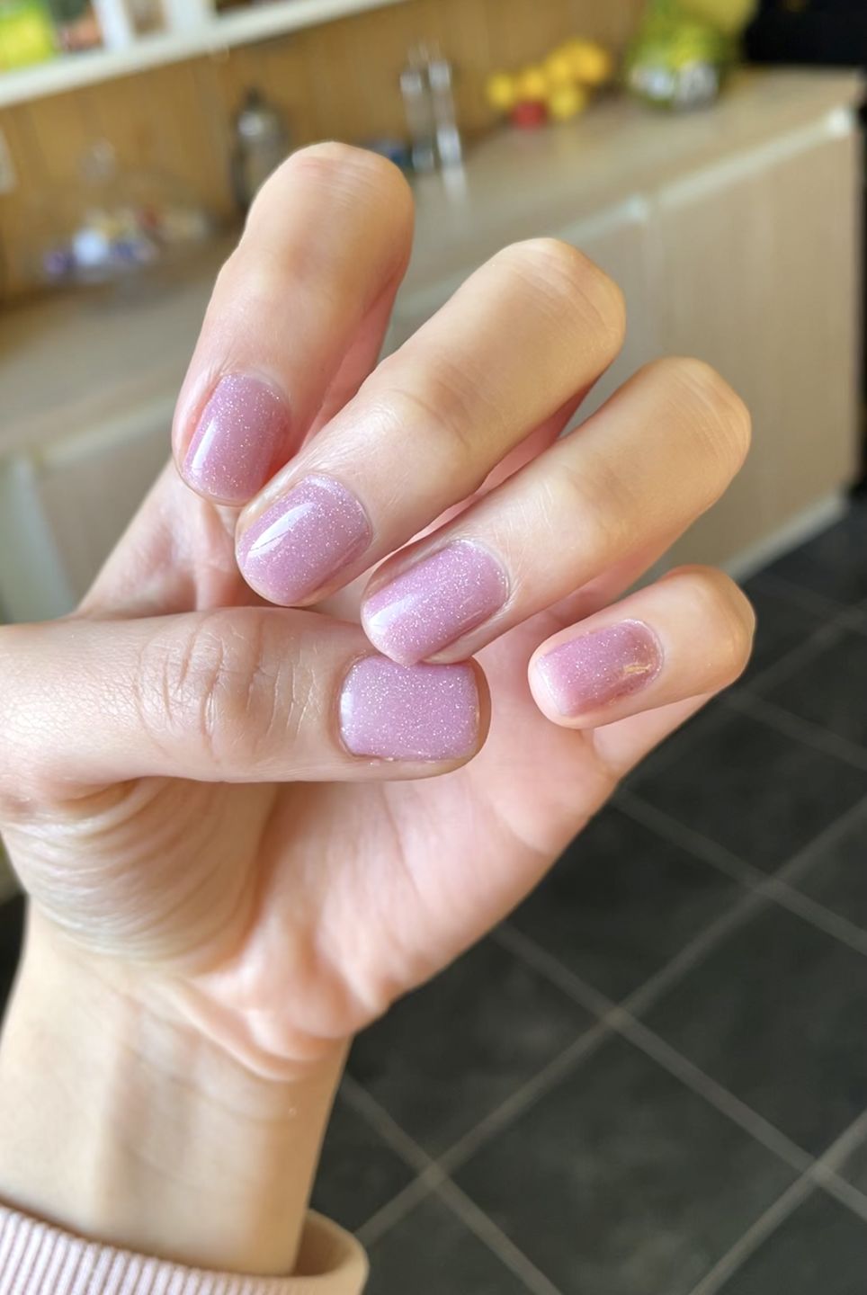 Customer photo review of Semilac 319 Shimmer Dust Pink UV Gel Polish 7 ml
