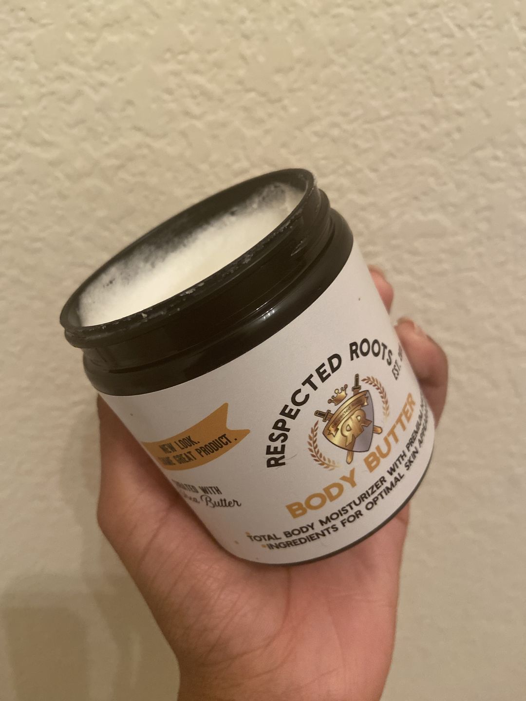 Customer photo review of Respected Roots Body Butter (Unscented for Sensitive Skin 8oz)