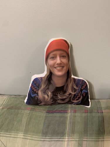 Customer photo review of Create A Custom Face Pillow