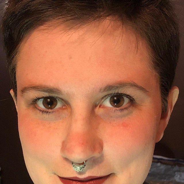 Customer photo review of 16G Death's Head Moth Captive Bead Ring