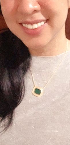 Customer photo review of GREEN AGATE FOREST NECKLACE
