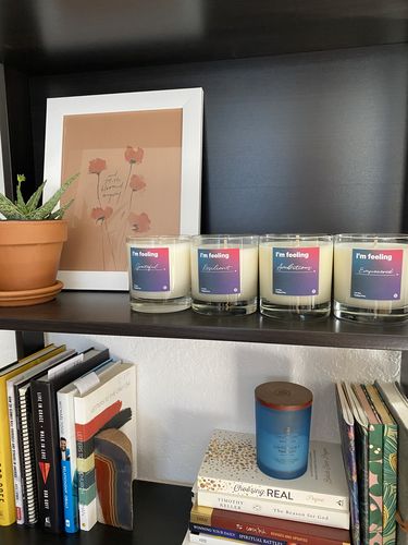 Customer photo review of Private Label Starter Candle Package.  Promote your business & generate customer loyalty and revenue. Low minimum to start.