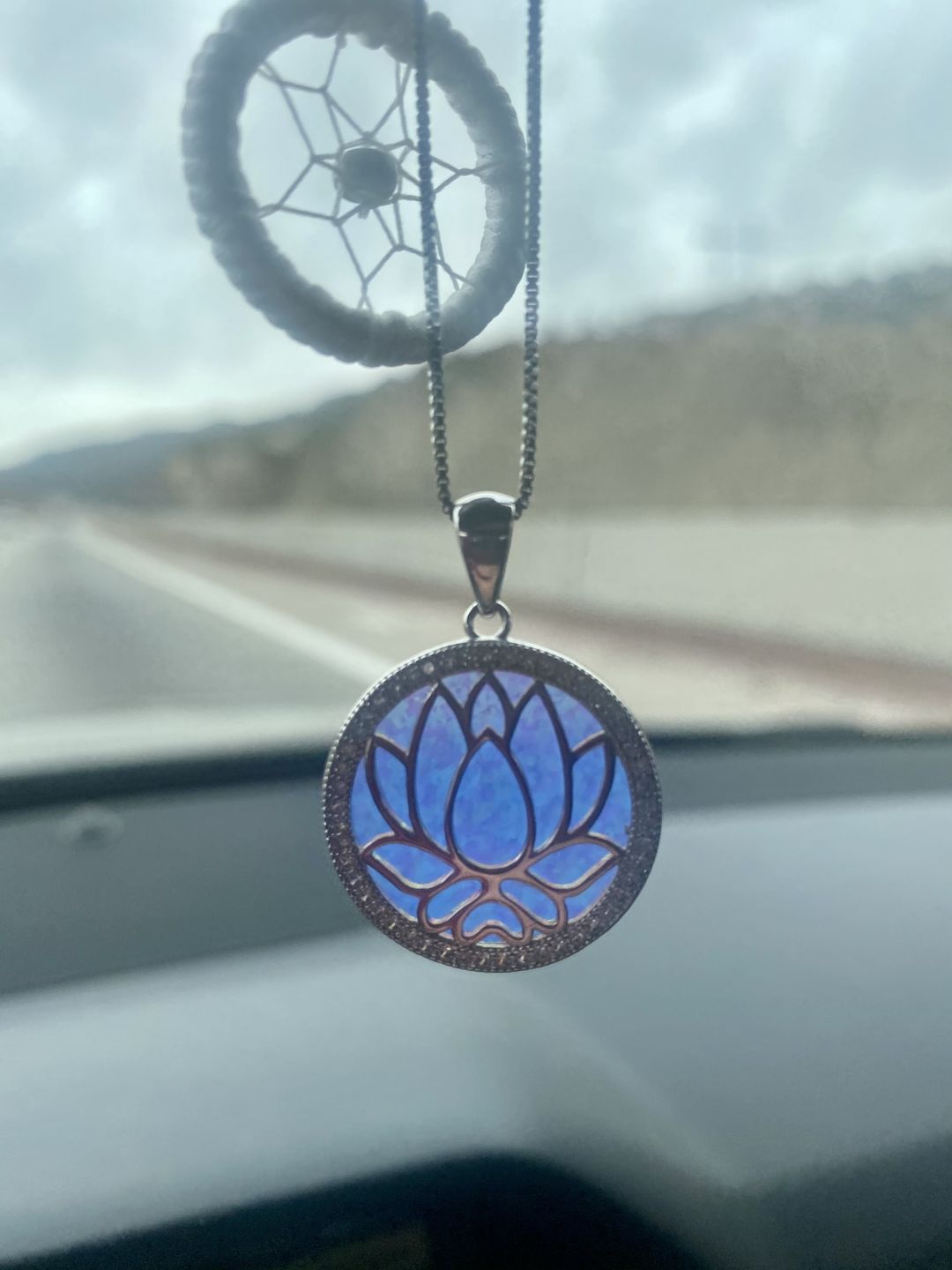 Customer photo review of Breathing Aquamarine Pendant