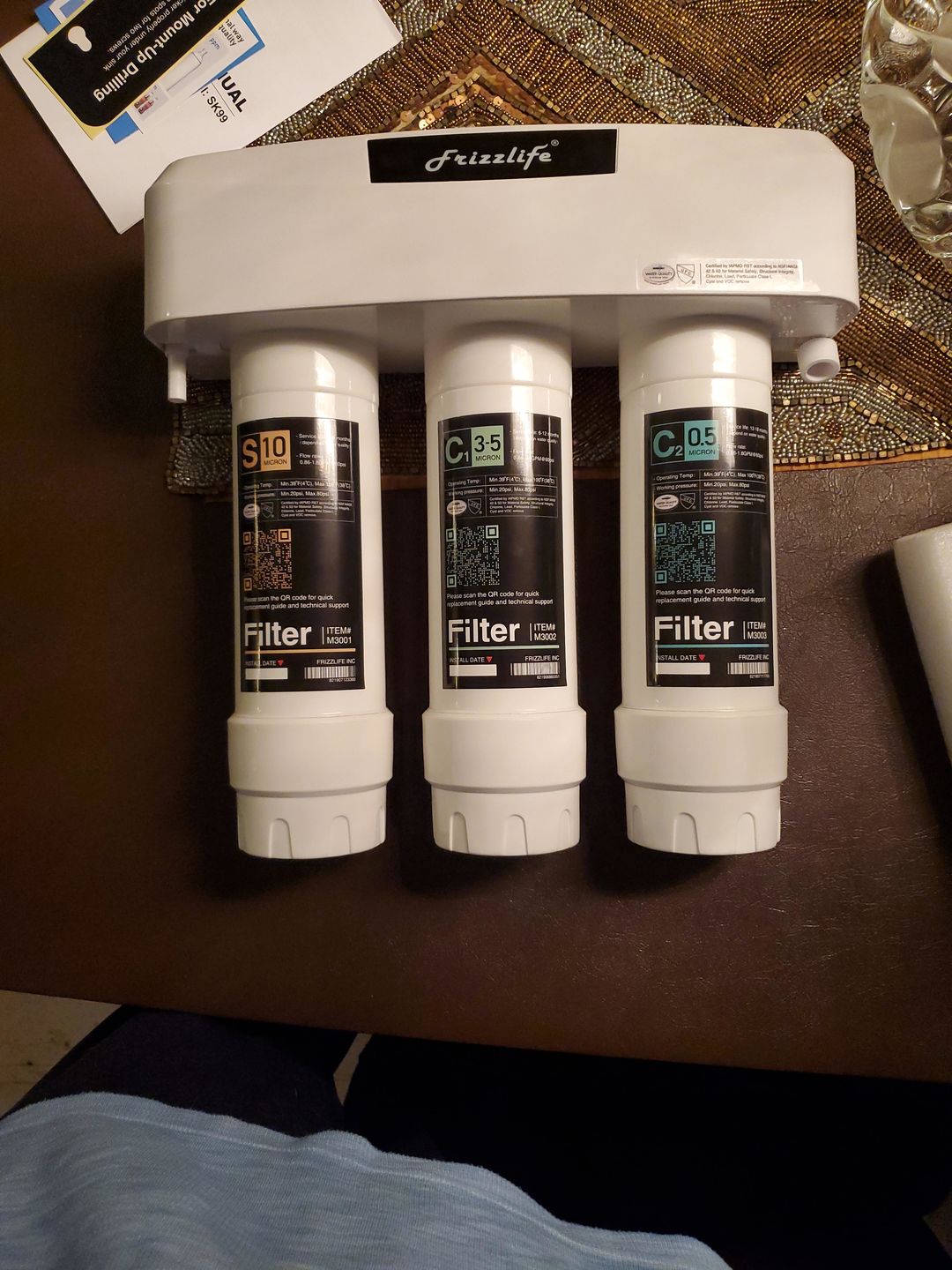 Customer photo review of Frizzlife 3-Stage Under Sink Water Filter System SK99-NEW, Direct Connect