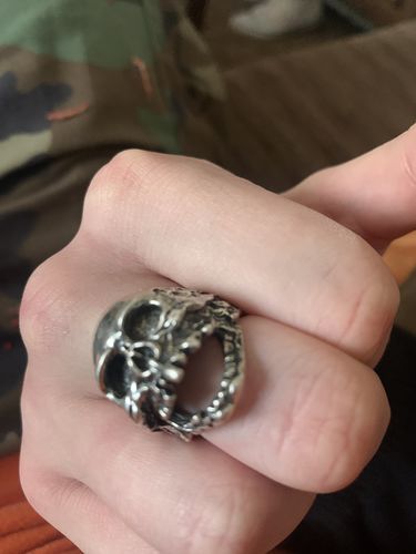 Customer photo review of SKULL RIDER 925 RING