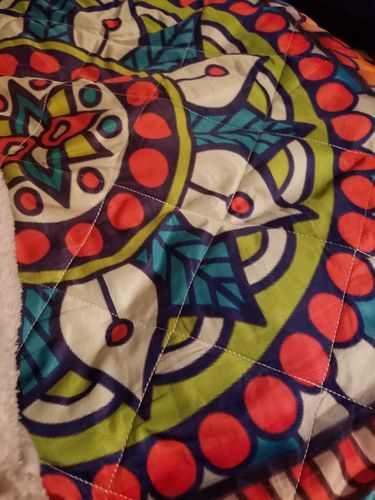 Customer photo review of Square Bohemian Mandala Patchwork Print Quilt