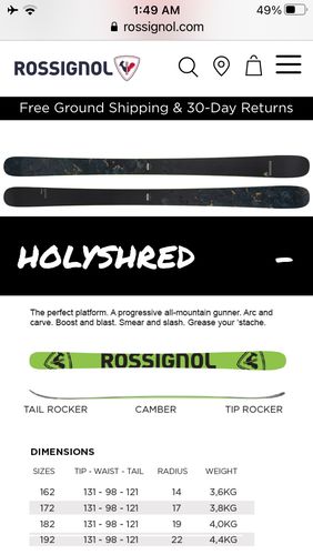 Customer photo review of Rossignol Black Ops Holyshred Skis - 2021