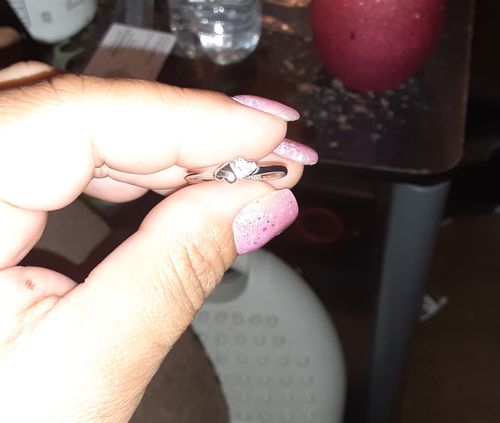 Customer photo review of Rose Gold & Zirconium Heart Ring