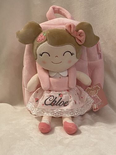 Customer photo review of Leyadoll Personalized Name Doll Backpack (Strawberry)