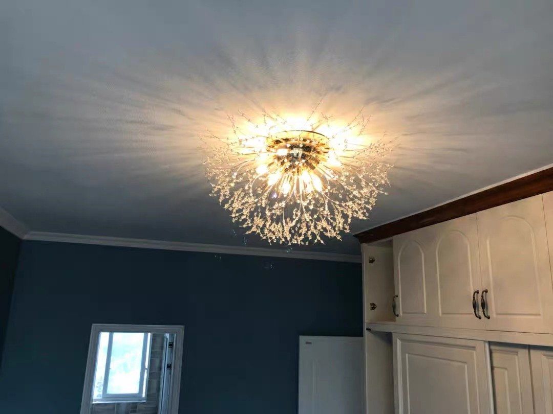 Customer photo review of Modern Crystal Beaded Sputnik Flush Mount Light