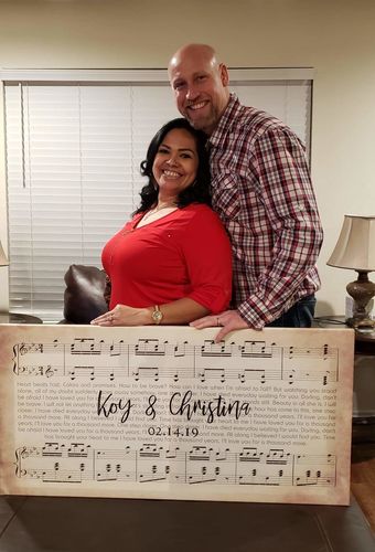 Customer photo review of Custom Couple Music Premium Canvas - Ready to Hang