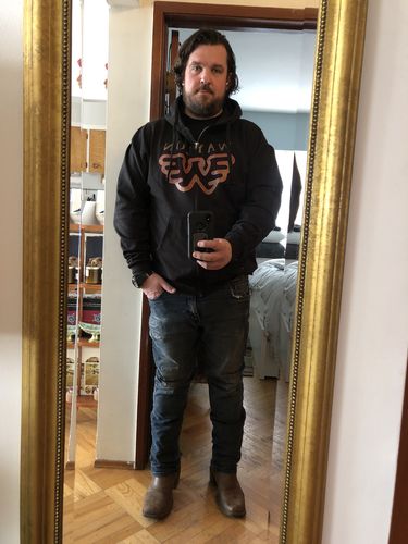 Customer photo review of Waylon Jennings Flying W Zip-Up Hoodie