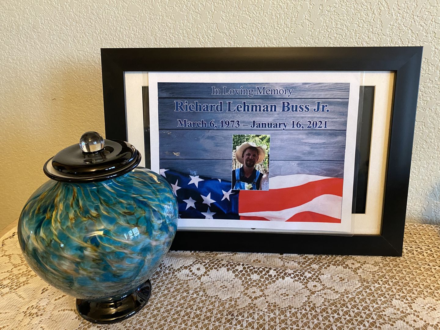 Customer photo review of Aegean Greco Handblown Glass Urn