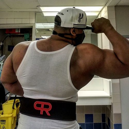 Customer photo review of PR Powerlifting 13mm Belt w/ Lever Buckle - Black/Red