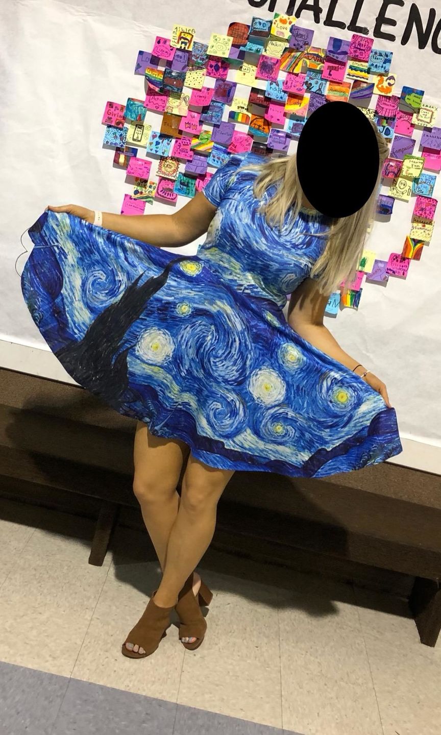 Customer photo review of Van Gogh The Starry Night Print Dress