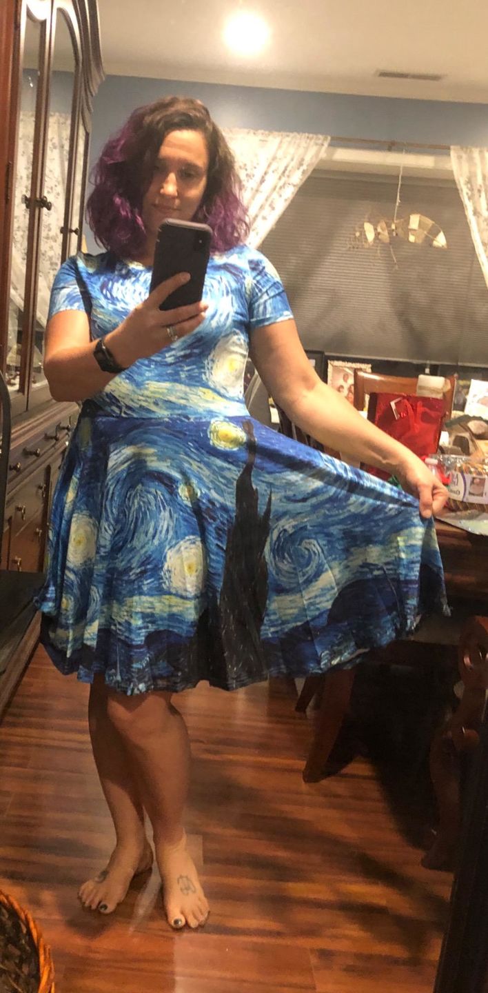Customer photo review of Van Gogh The Starry Night Print Dress