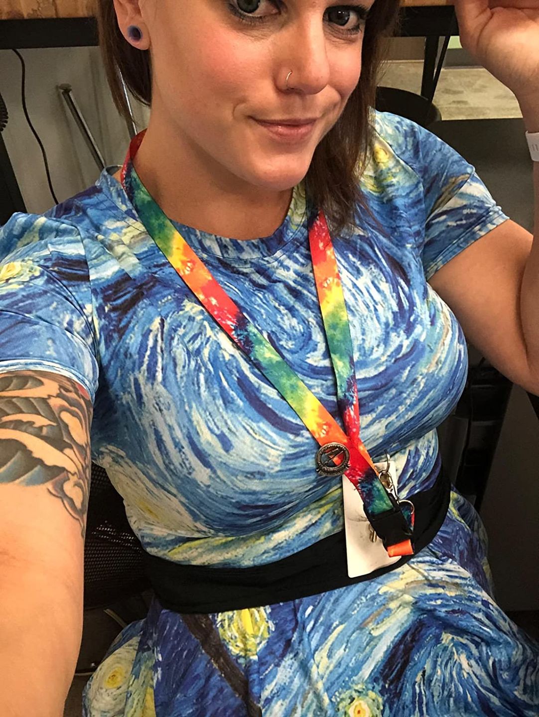 Customer photo review of Van Gogh The Starry Night Print Dress