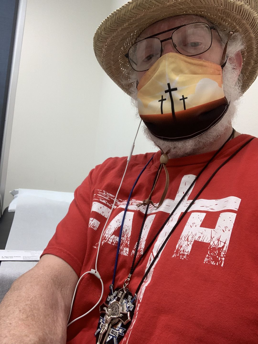 Customer photo review of Spiritual Warfare Premium Tee