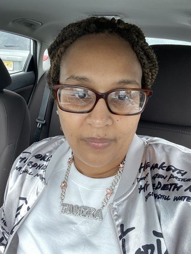 Customer photo review of 9mm Cuban Chain With Pink Butterfly Baguette