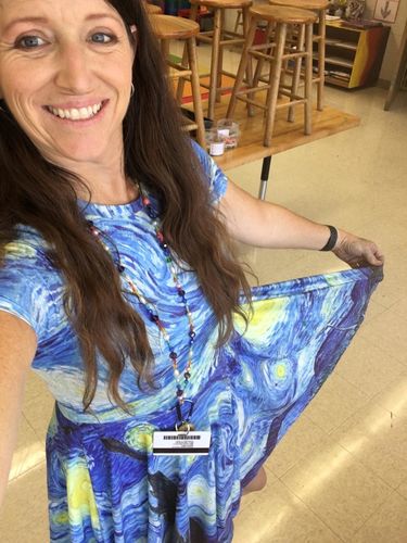 Customer photo review of Van Gogh The Starry Night Print Dress