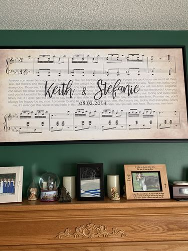 Customer photo review of Custom Couple Music Premium Canvas - Ready to Hang