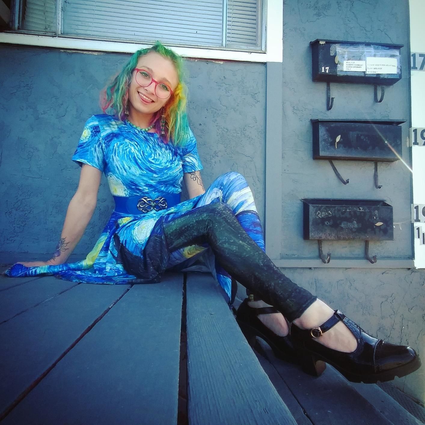 Customer photo review of Van Gogh The Starry Night Print Dress