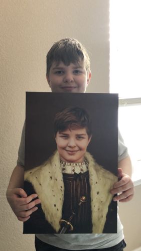 Customer photo review of The Young King - Custom Canvas