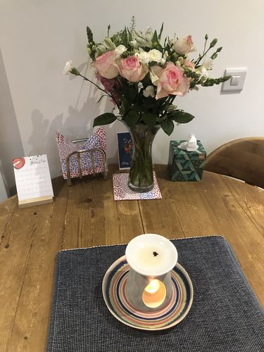 Customer photo review of "Quiet Moments" coconut & vanilla soy candle