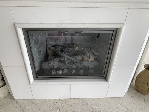 Customer photo review of Aluminum Fireplace Glass Doors Masonry & Zero Clearance - Stiletto
