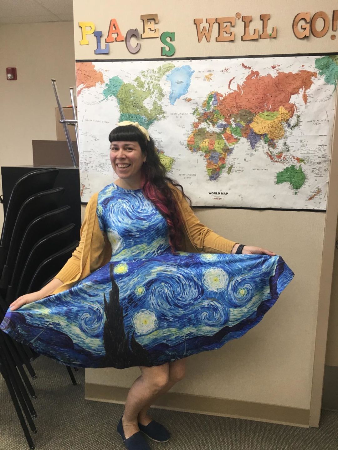 Customer photo review of Van Gogh The Starry Night Print Dress