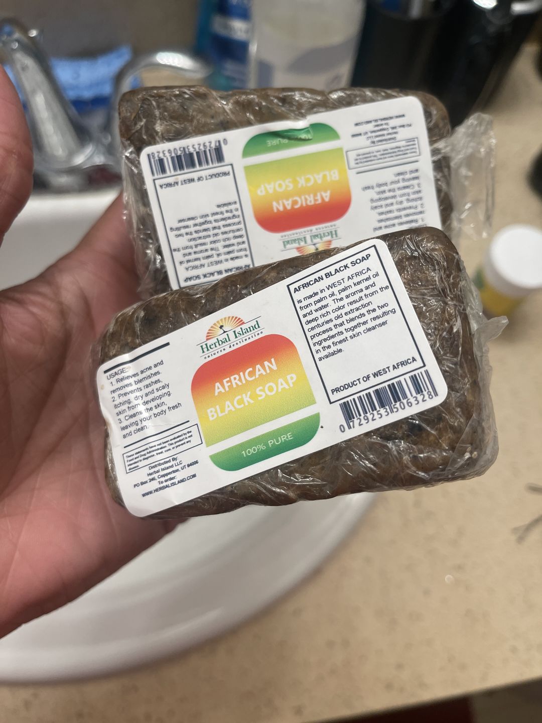 Customer photo review of Organic Natural Raw African Black Bar Soap