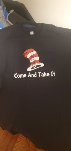 Customer photo review of Come And Take It Cat Mens Apparel