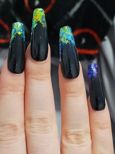 Customer photo review of 500pcs Coffin Nails Tips Clear Full Cover 10 Sizes