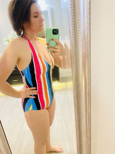 Customer photo review of Anne Cole - Shirred Front Halter One Piece Swimsuit
