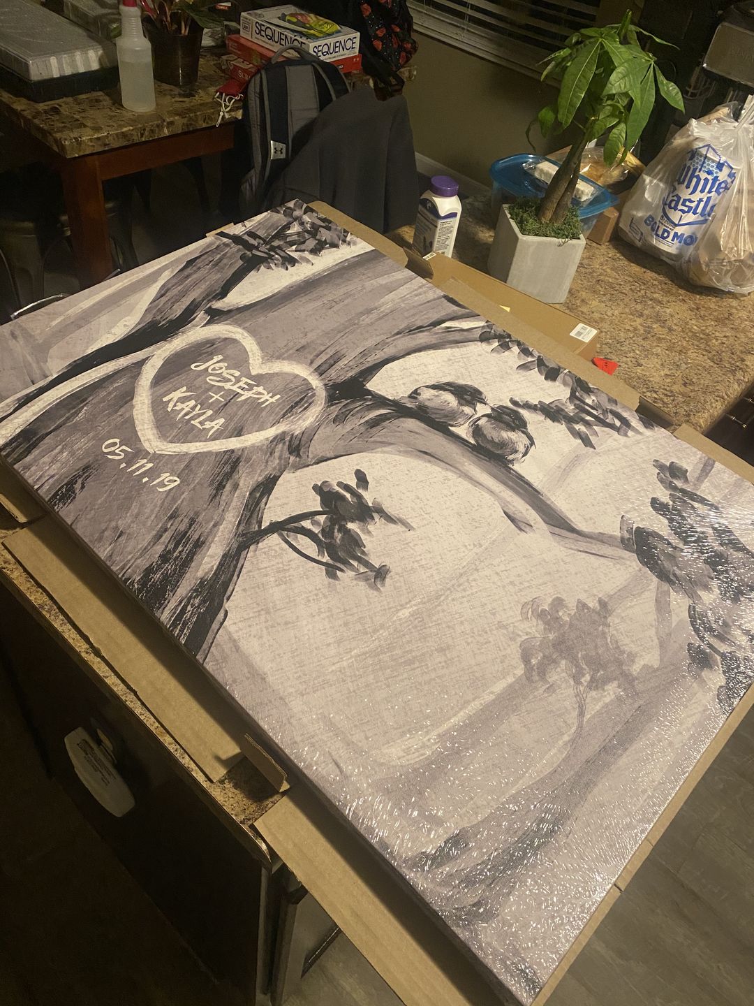 Customer photo review of Personalized "Birds On A Tree" Couple/Family Premium Canvas