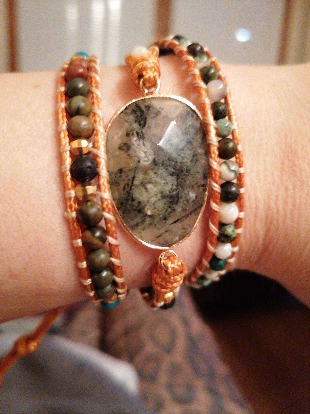 Customer photo review of Beruhigendes Türkisfarbenes Wickelarmband | Boho | 100% Handgemacht