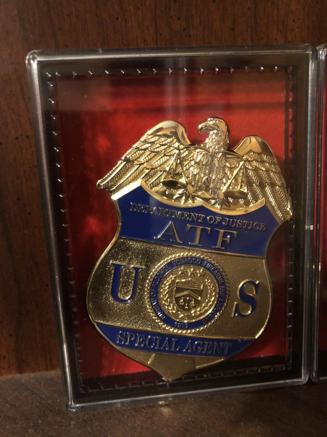 Customer photo review of US ATF Special Agent Badge Solid Copper Replica Movie Props