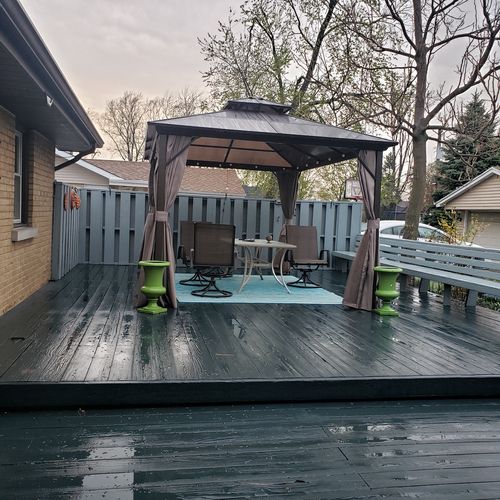 Customer photo review of Patio Hardtop Gazebo 10x13ft Double-Roof Aluminum Gazebos w/ Netting & Curtains