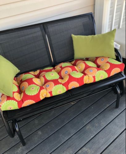 Customer photo review of 45'' Patio Glider Bench 2-Seat Outdoor Loveseat Chair with Steel Frame