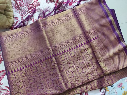 Customer photo review of PRICE DROP “LIMITED TIME OFFER” : Royal Purple wine Woven Kanjivaram Saree